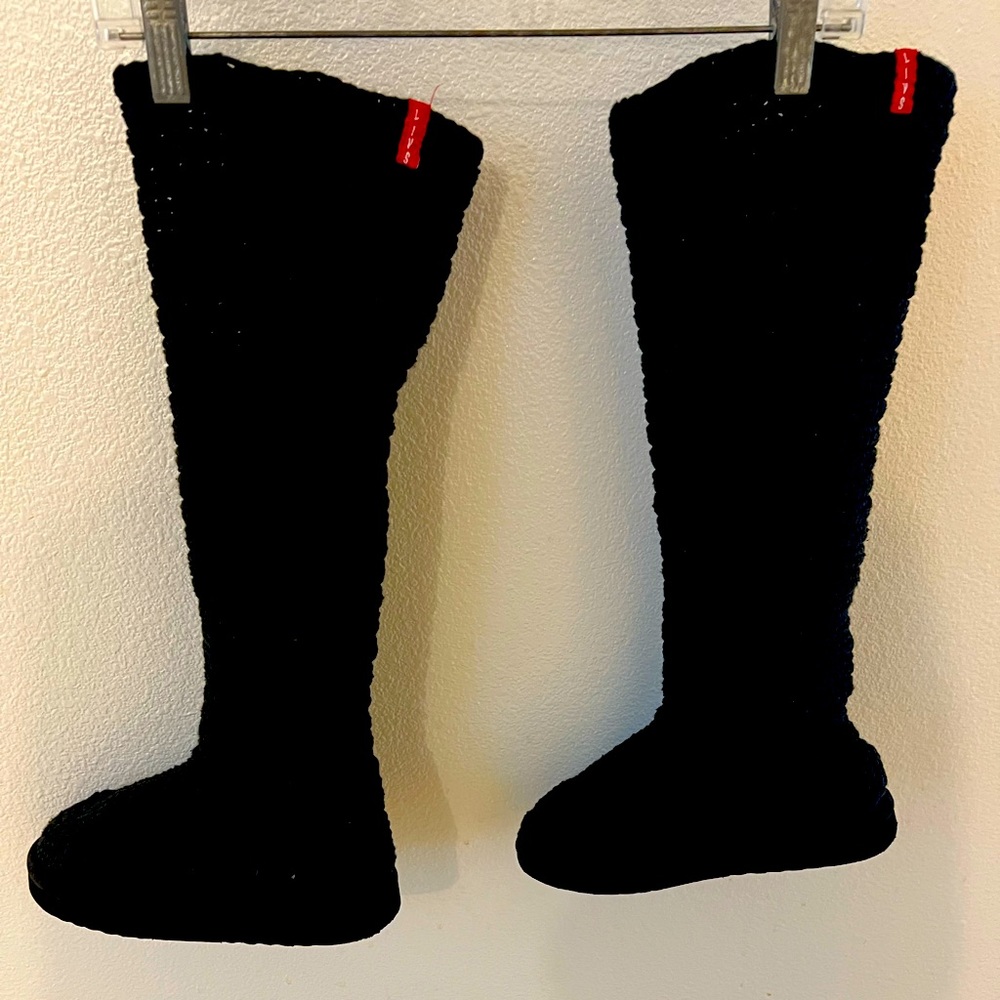 LIVS Black Crochet  Washable Boots